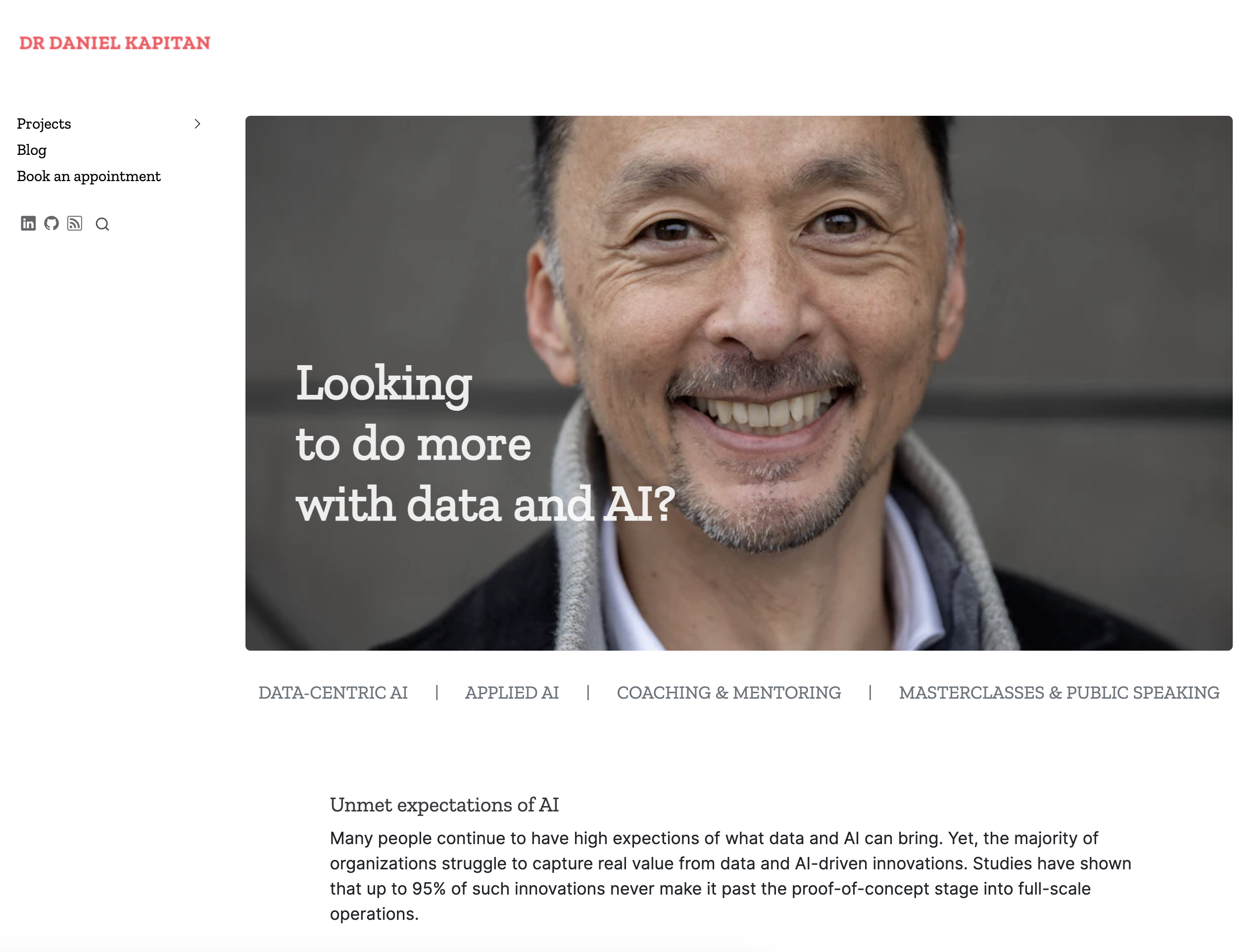 Daniel Kapitan's site screenshot