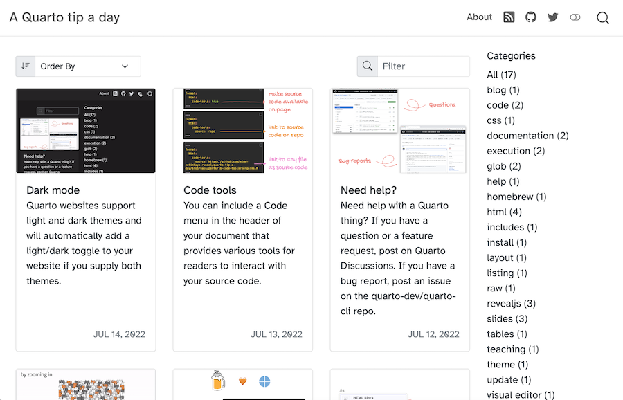 Quarto tip a day screenshot
