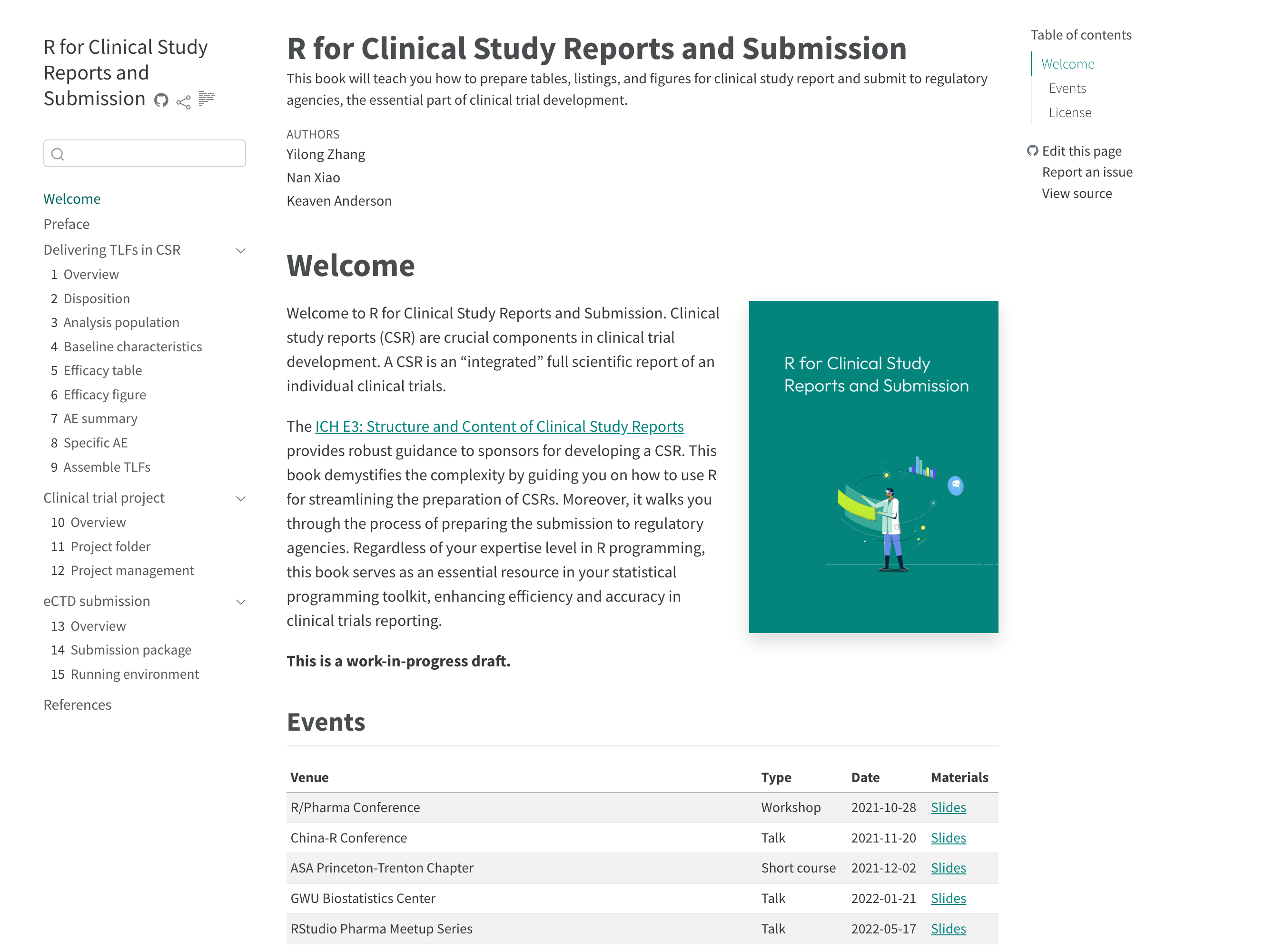 R for Clinical Study Reports screenshot