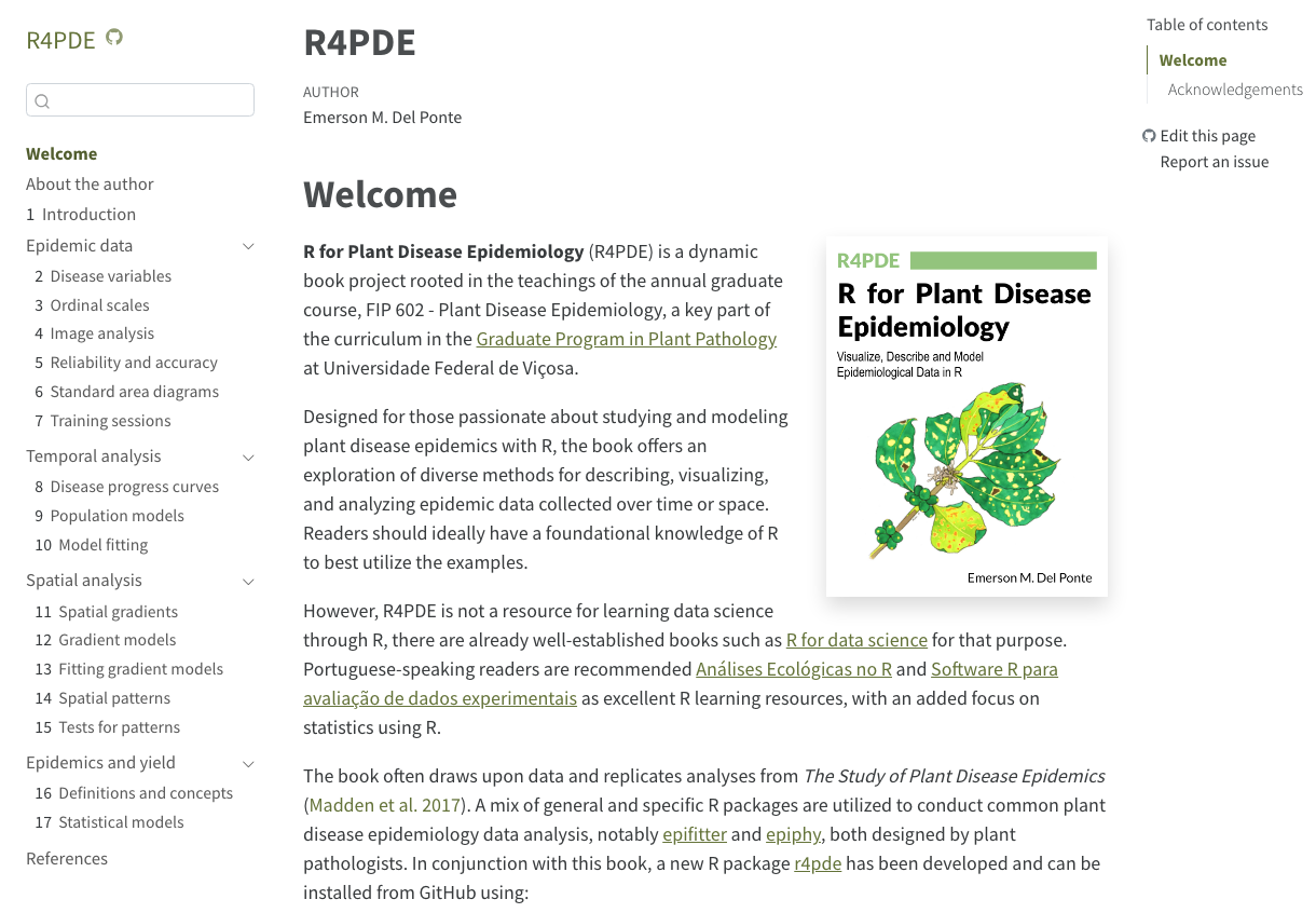 R for Plant Disease Epidemiology screenshot