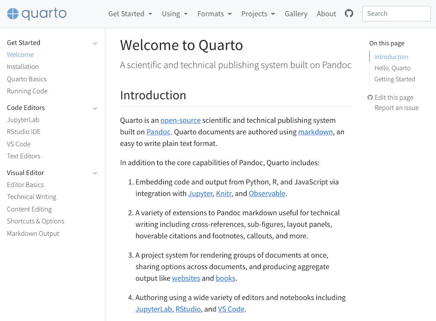 quarto.org screenshot