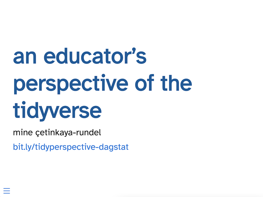 An educator's perspective of the tidyverse screenshot