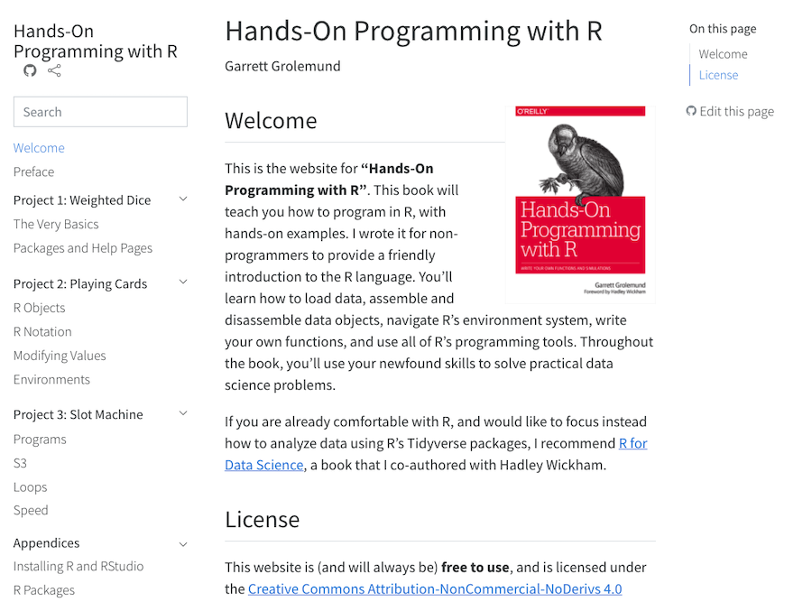 Hands on Programming with R screenshot