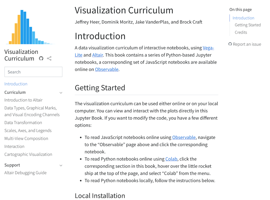 Visualization Curriculum screenshot
