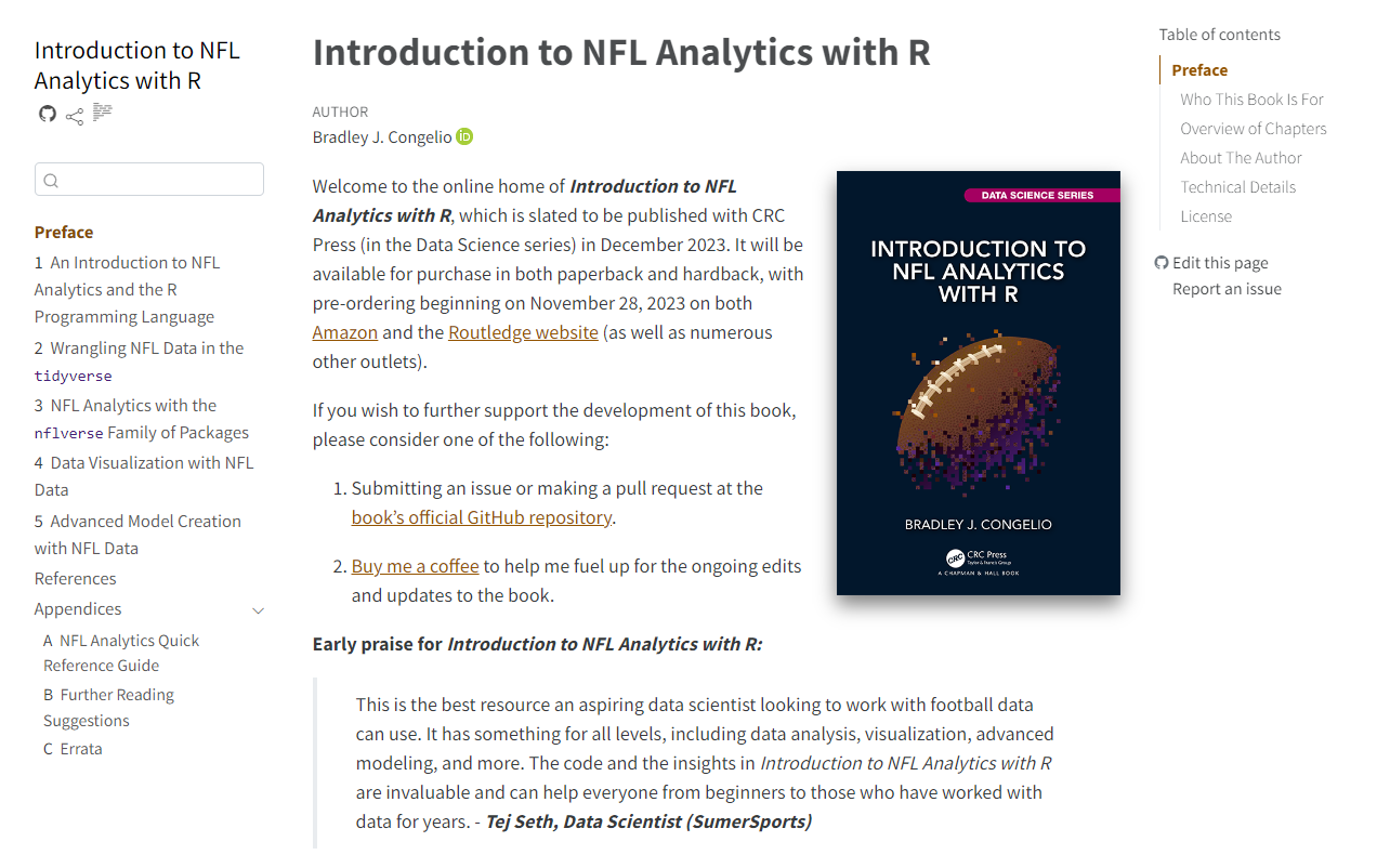 Introduction to NFL Analytics with R screenshot